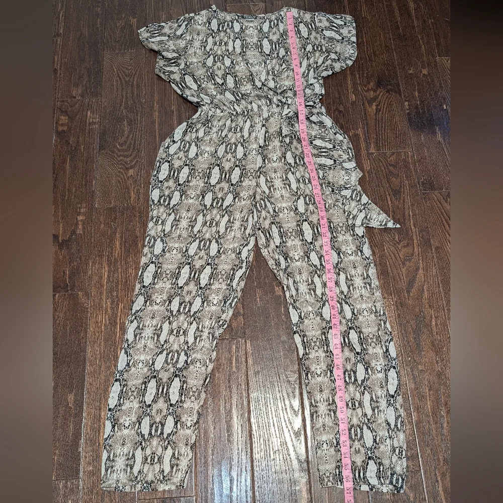 Venus Snake Print Jumpsuit Wrap Top - Picture 5 of 5